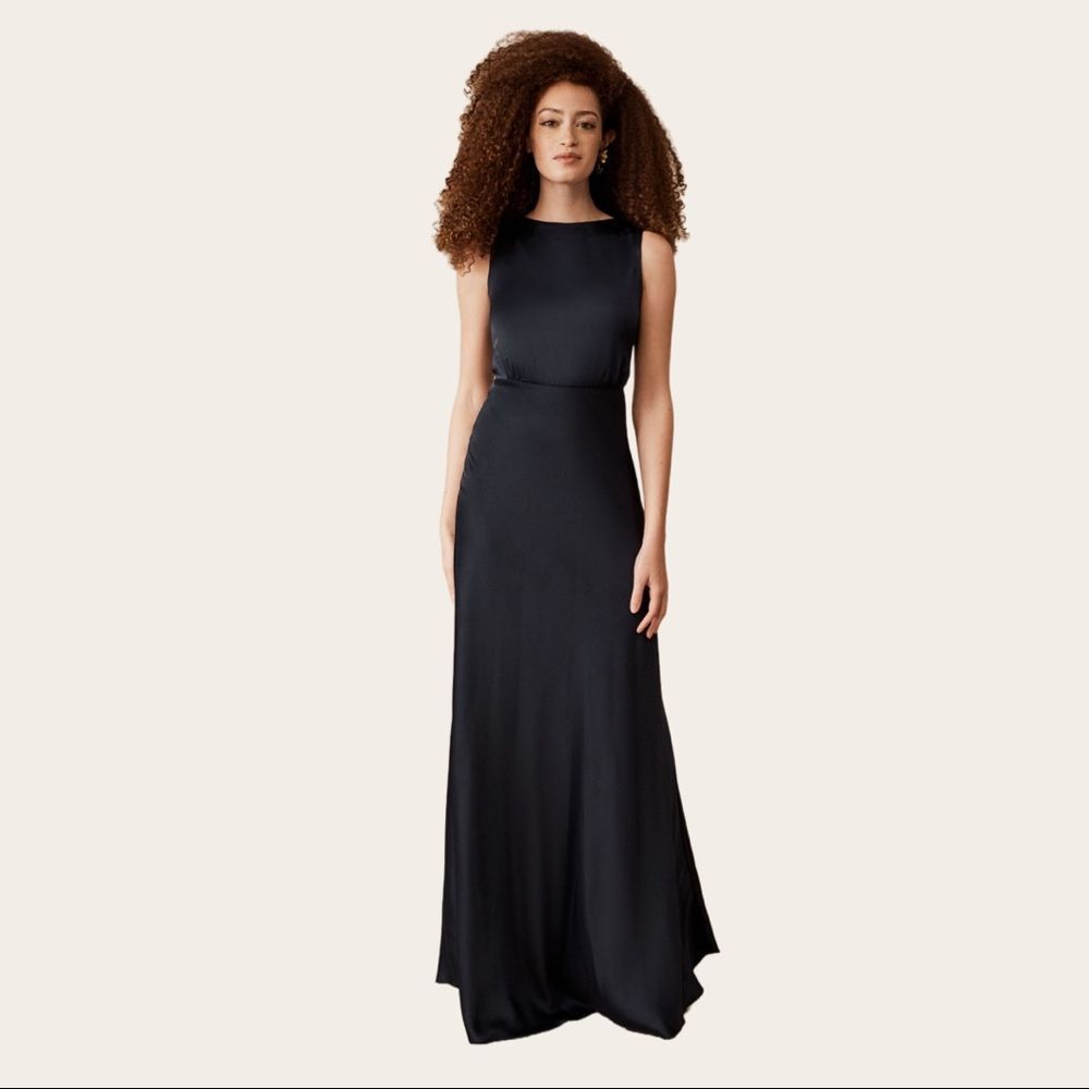 BHLDN Beckett Satin Charmeuse Maxi Dress